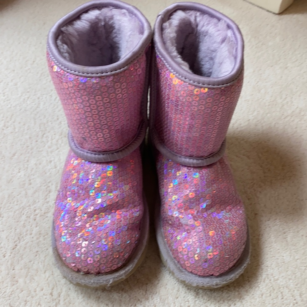 Pink sequin UGG boots. Girls size 12.